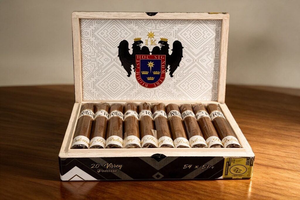 Open box of Virrey Poderoso cigars